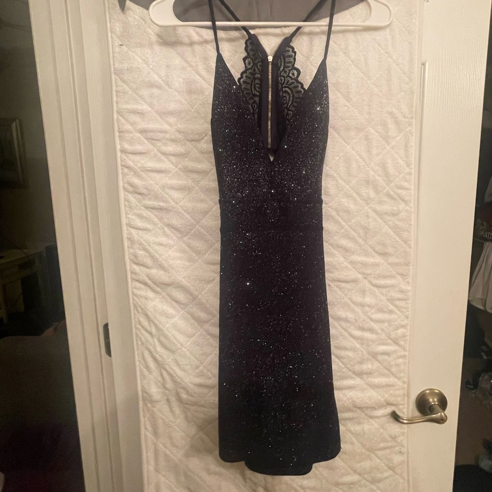 Blue glitter Windsor mini dress